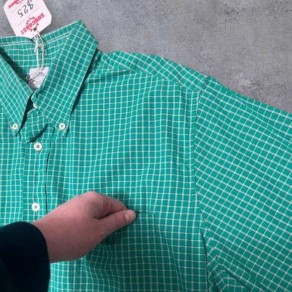Green Check Plaid Button Up - Picture 3 of 6